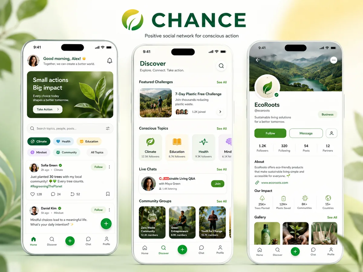 Chance app mobile dating and matching showcase.