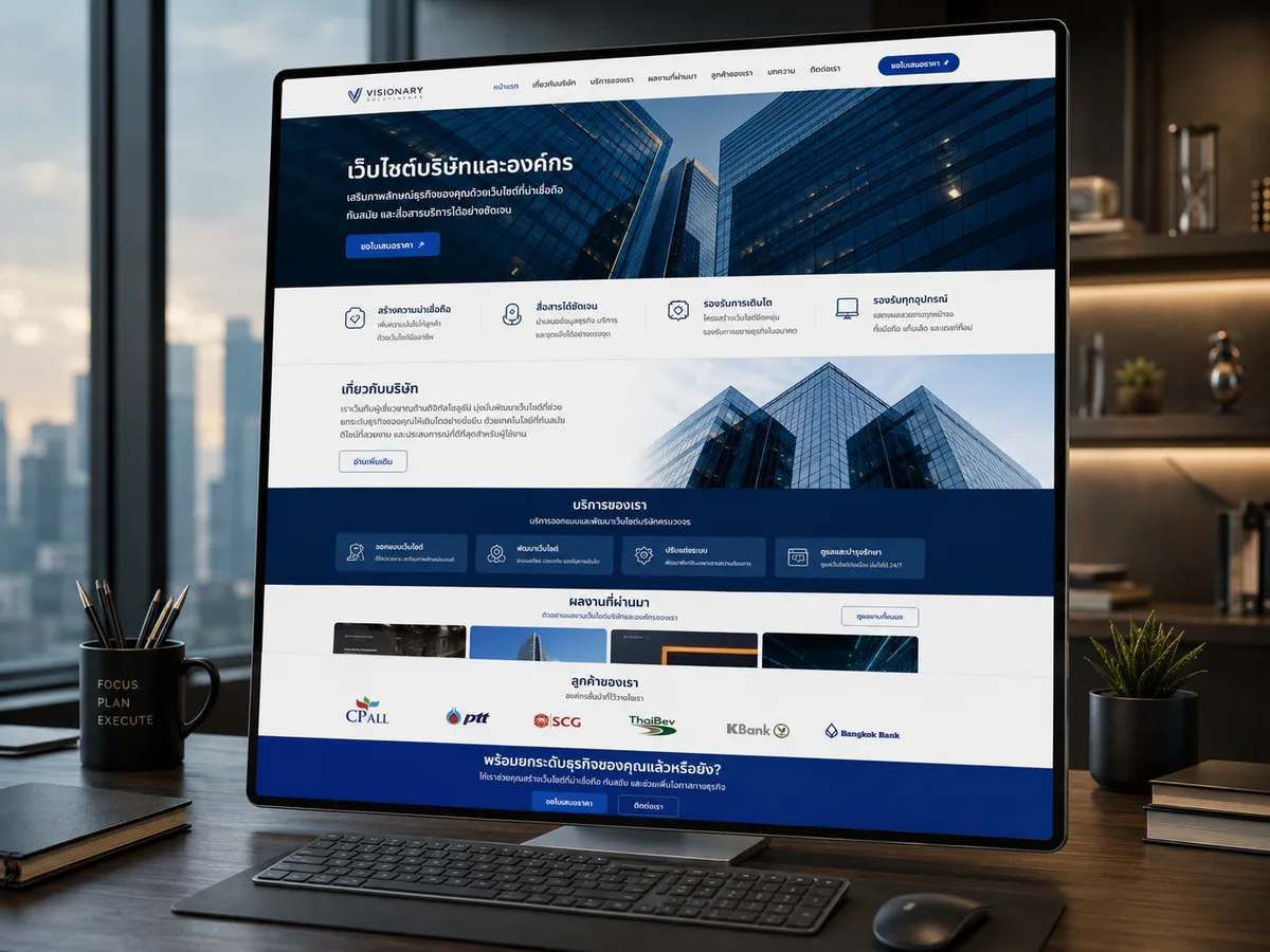Corporate analytics dashboard on a desktop workstation